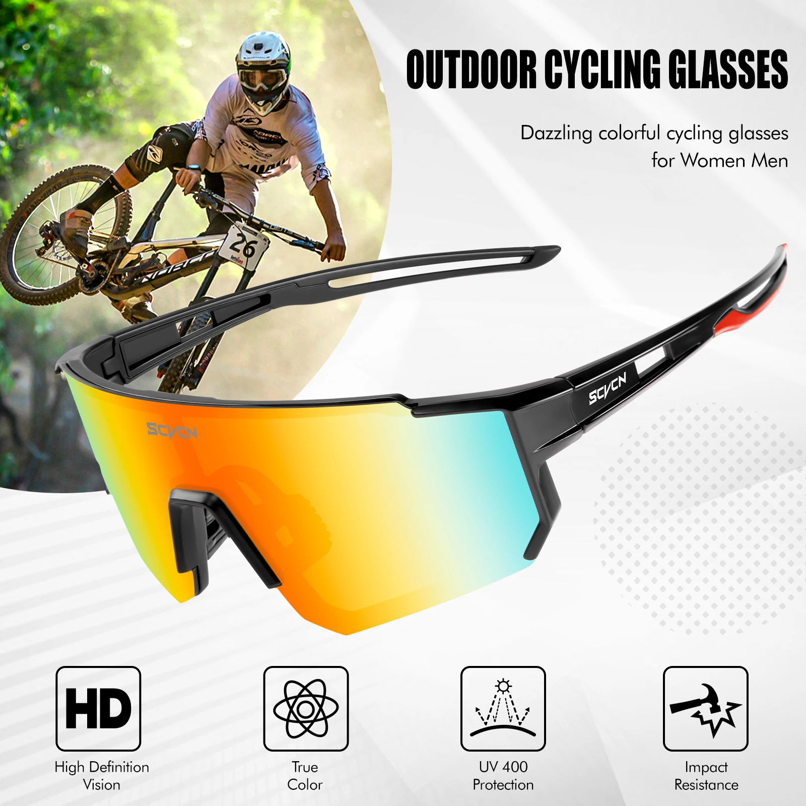 SCVCN New Photochromic Cycling - Mountain Biking Glasses recension och pris