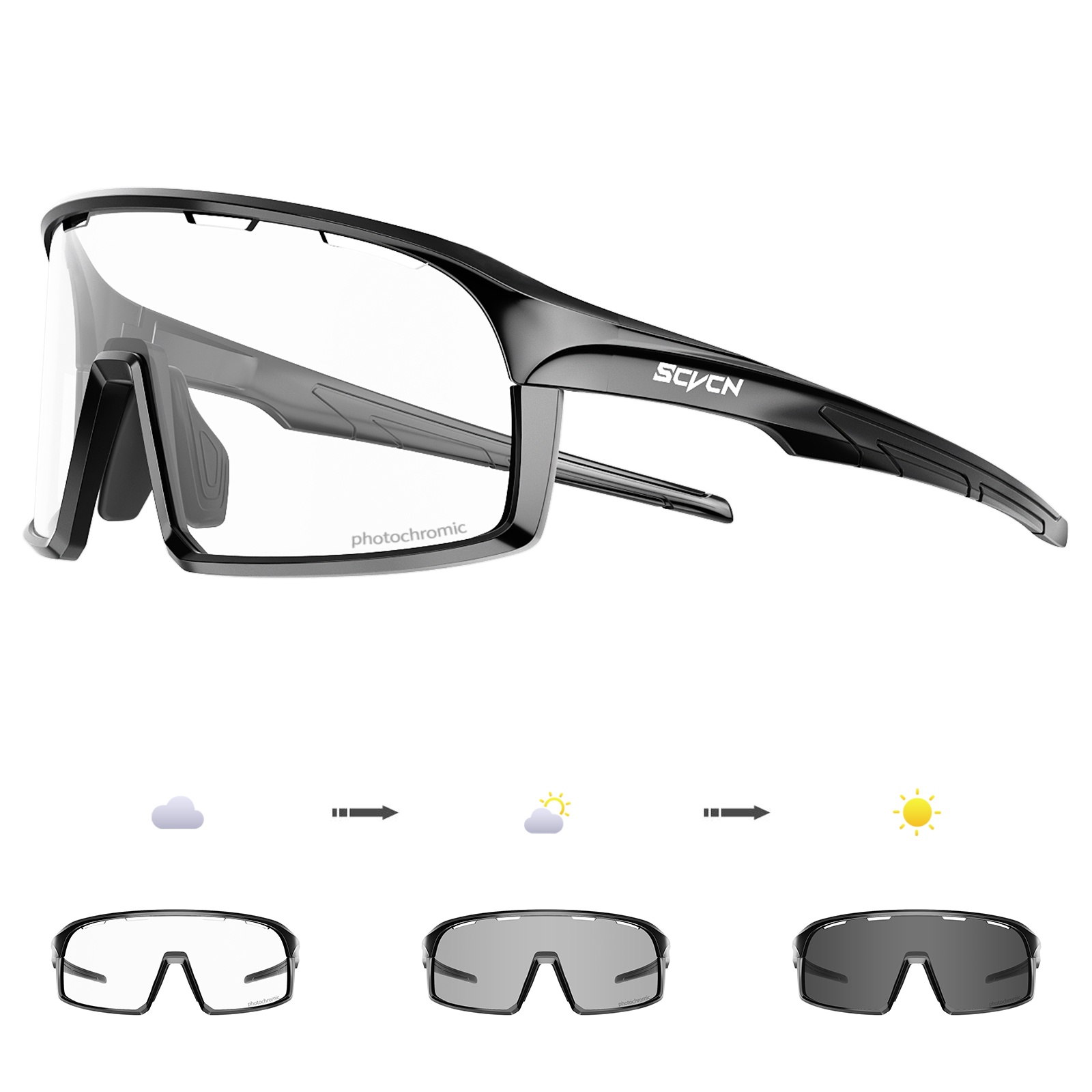 SCVCN Photochromic Sunglasses  - Mountain Biking Glasses recension och pris