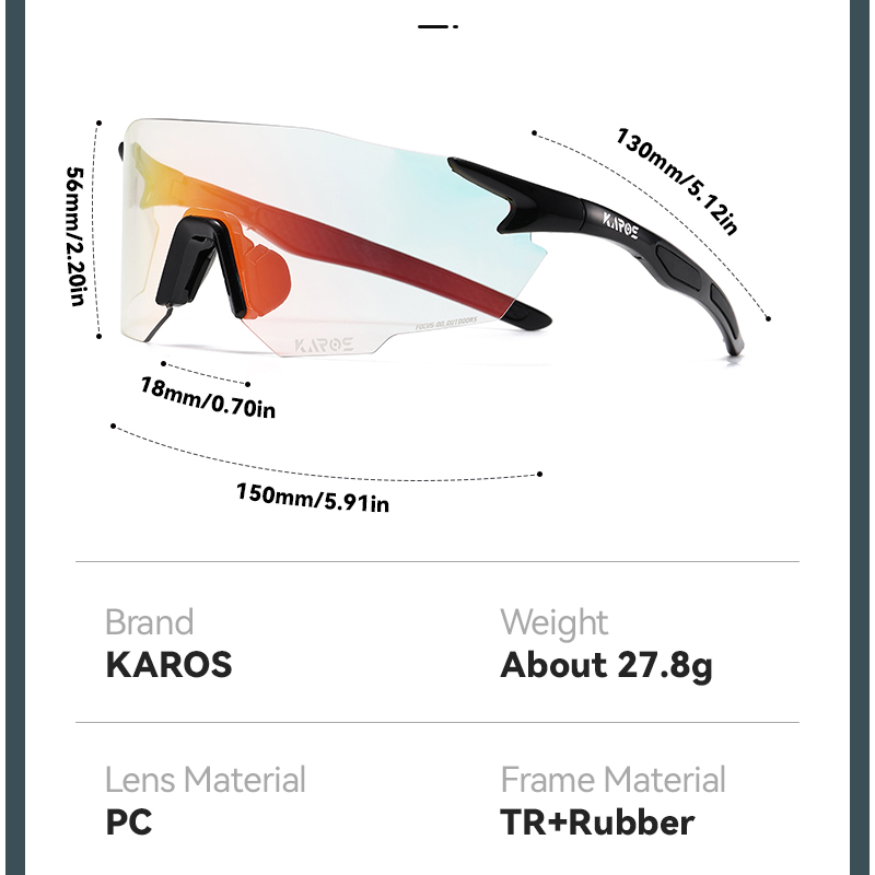 KAROS Photochromic Cycling Gla - Mountain Biking Glasses recension och pris