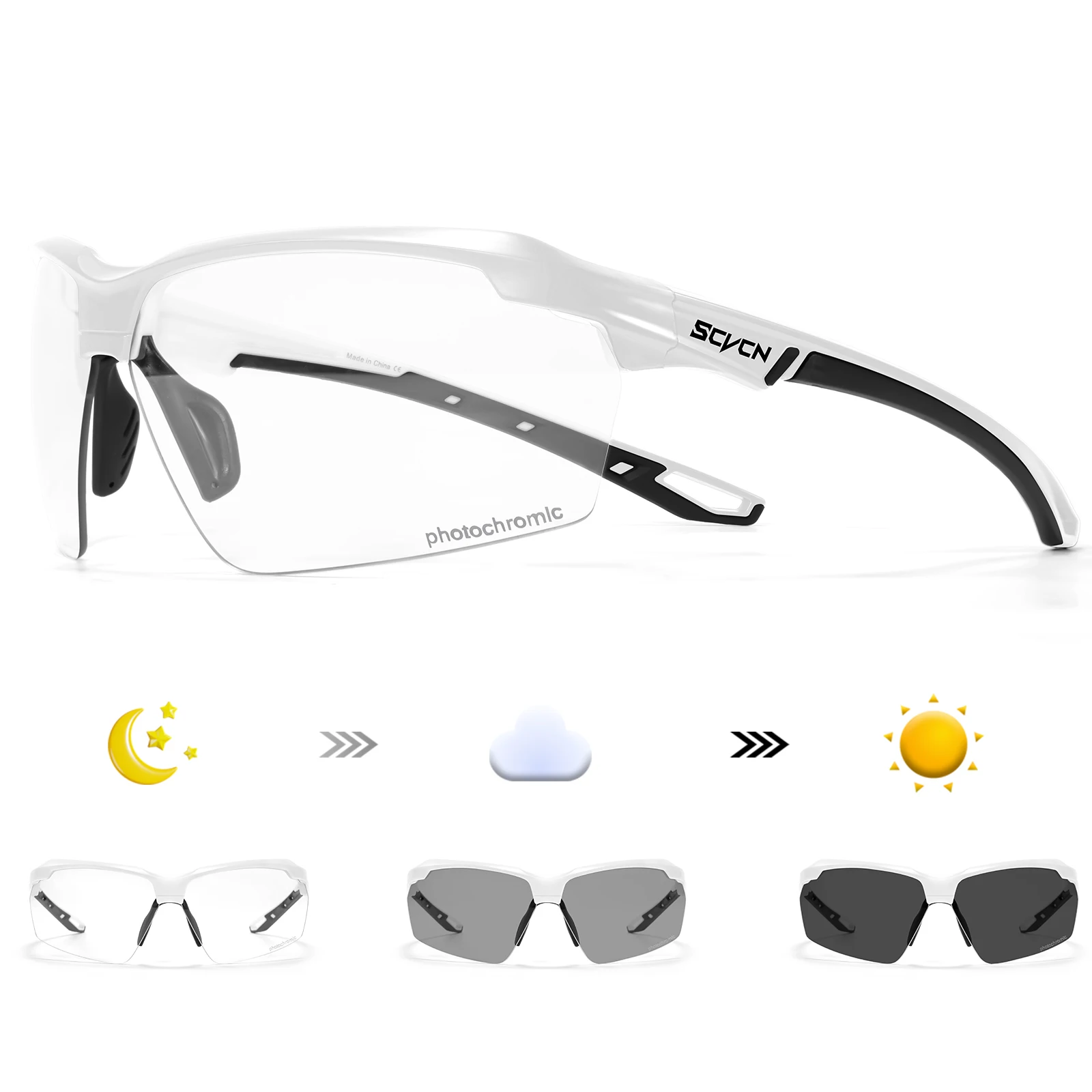 SCVCN Photochromic Cycling Sun - Mountain Biking Glasses recension och pris